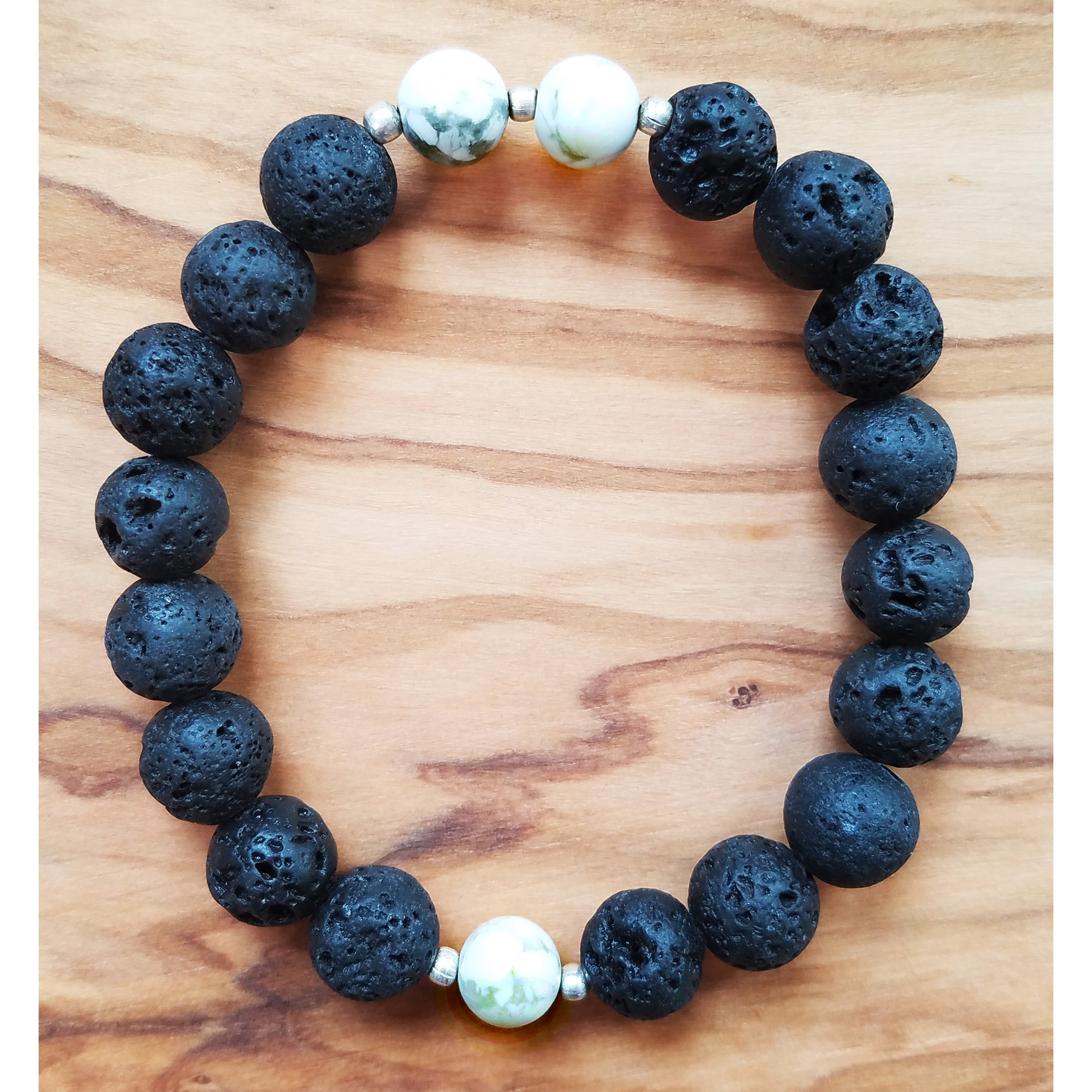 Howlite crystal bracelet – Flat Oval Faceted – 1pc - Moksa