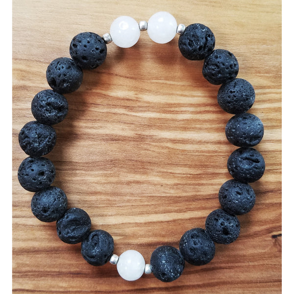 Lava Stone & Moonstone Bracelet