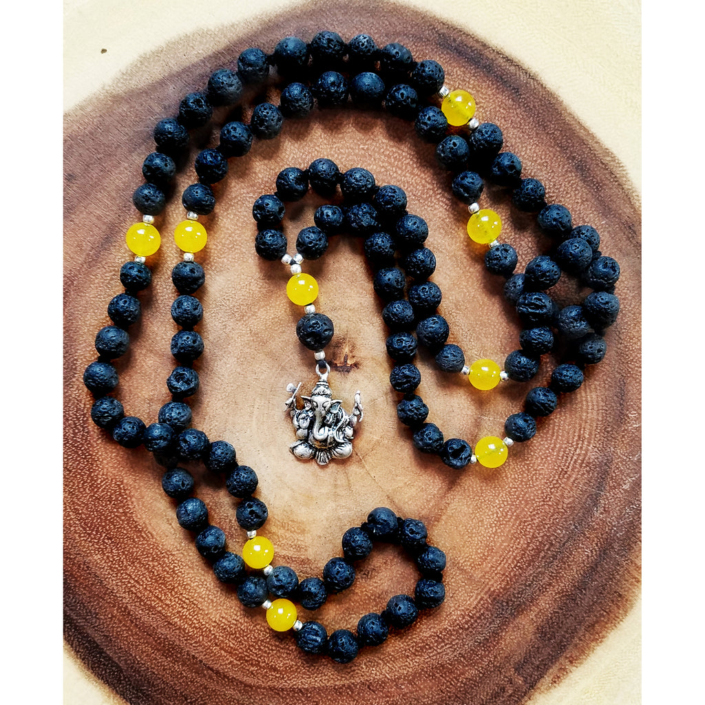 Lava Stone & Orange Calcite