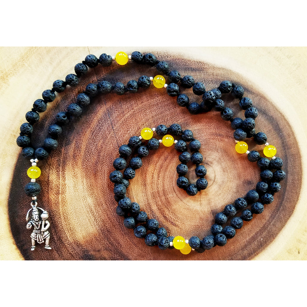 Lava Stone & Orange Calcite