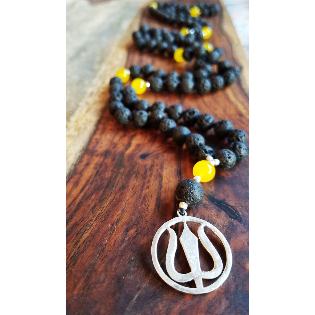 Lava Stone & Orange Calcite