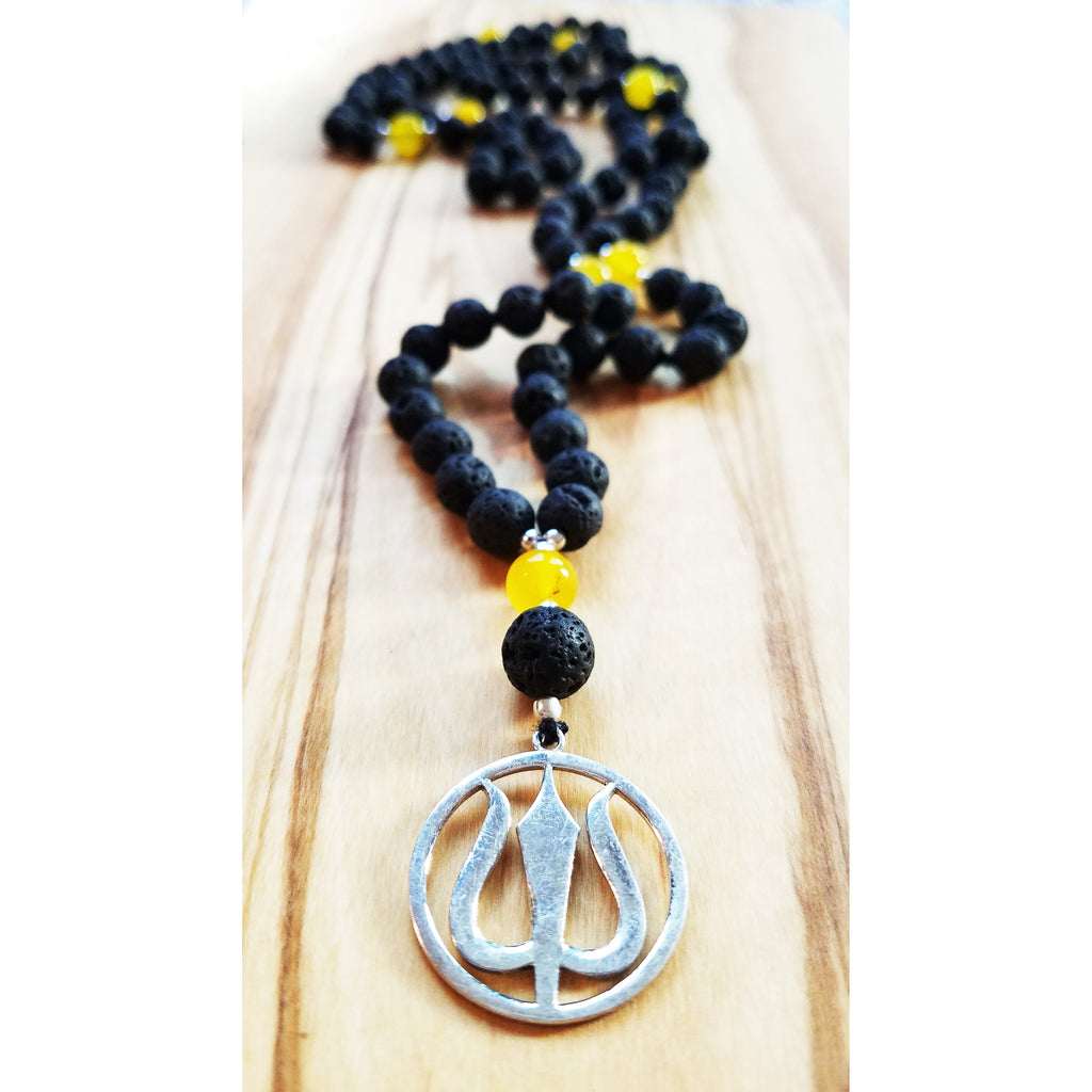 Lava Stone & Orange Calcite