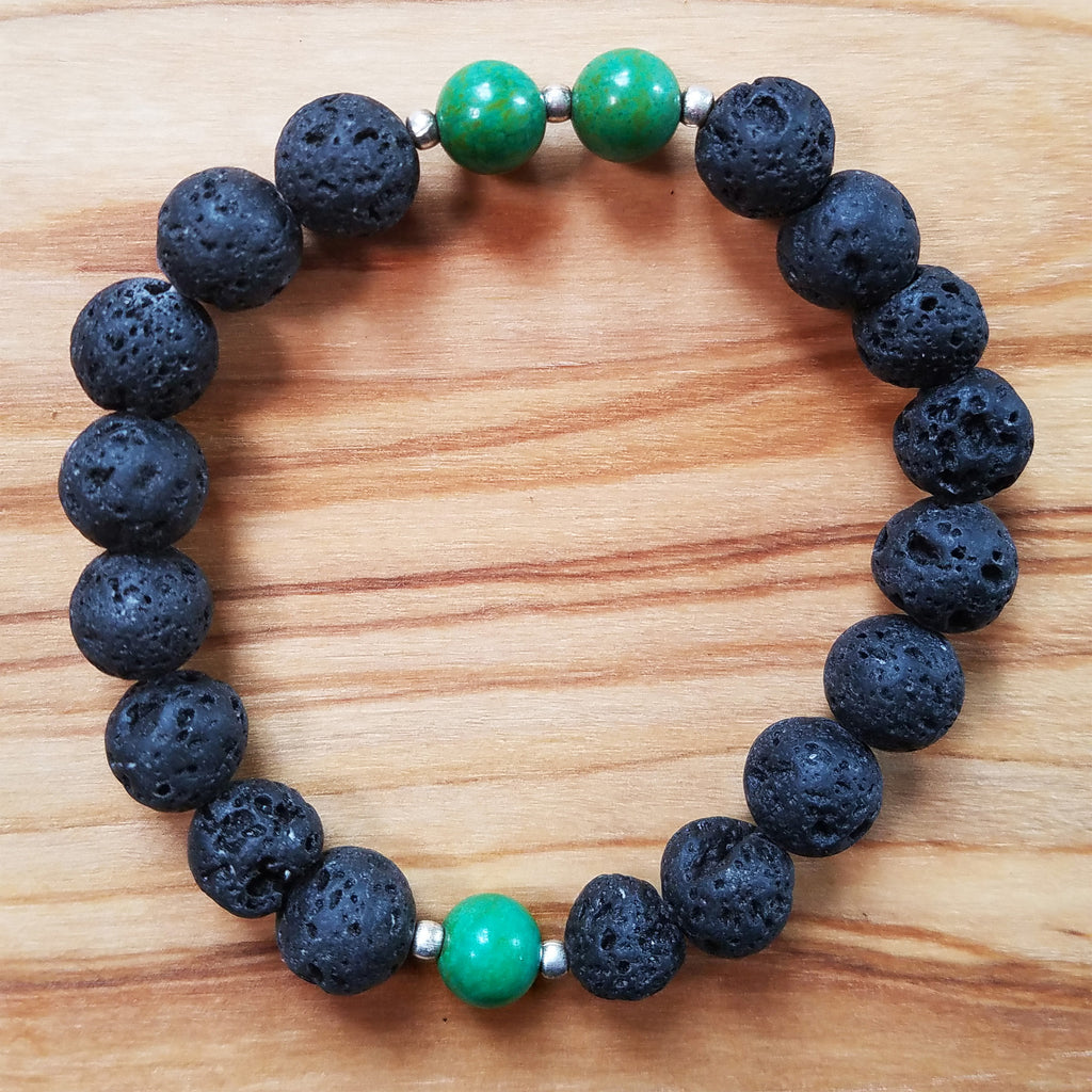 Lava Stone & Turquoise Bracelet