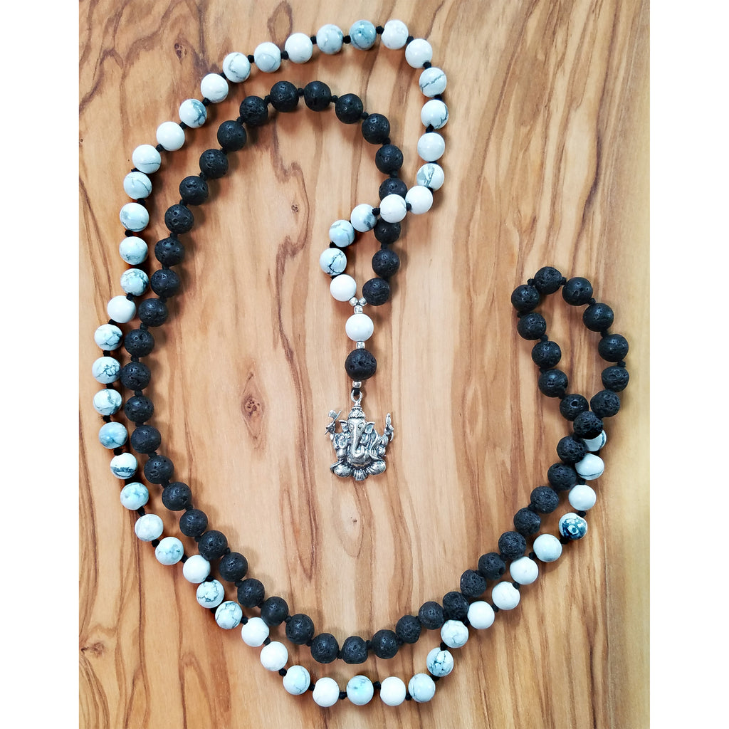 Lava Stone & Howlite Yin Yang