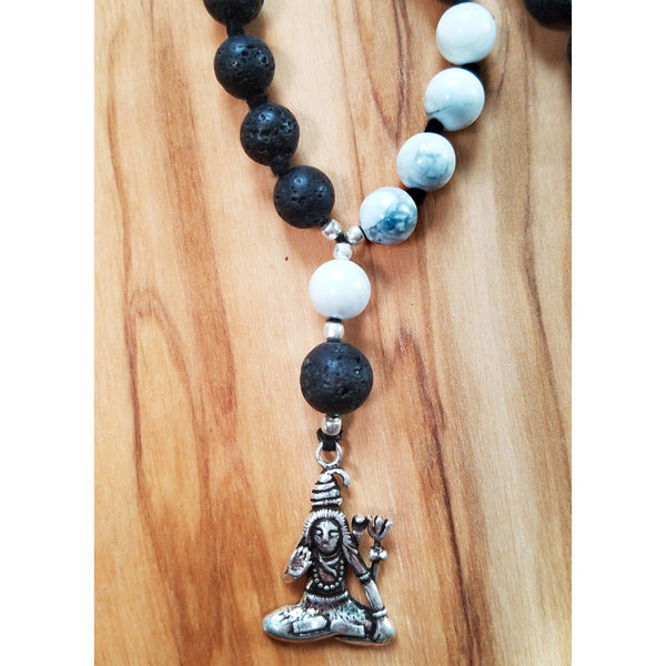 Lava Stone & Howlite Yin Yang
