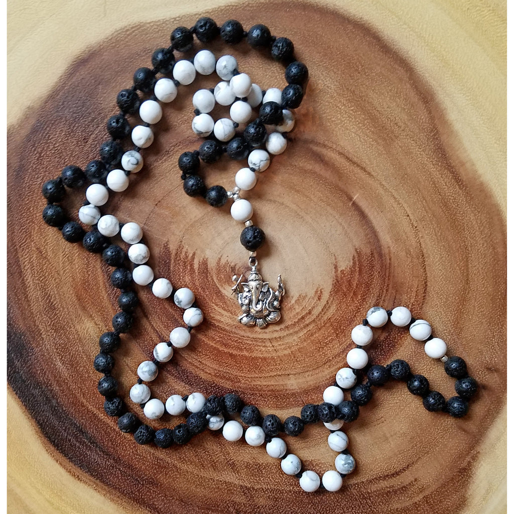 Lava Stone & Howlite Yin Yang