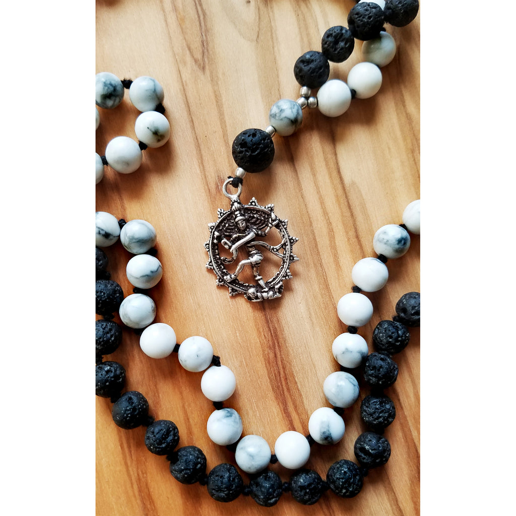 Lava Stone & Howlite Yin Yang