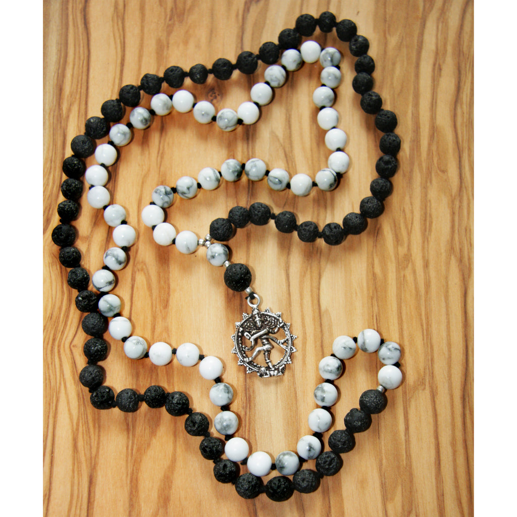 Lava Stone & Howlite Yin Yang