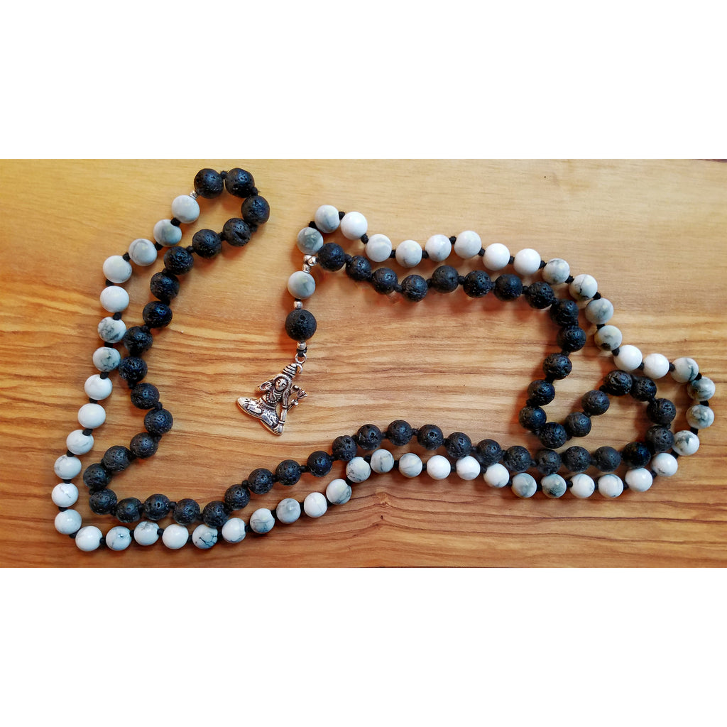 Lava Stone & Howlite Yin Yang