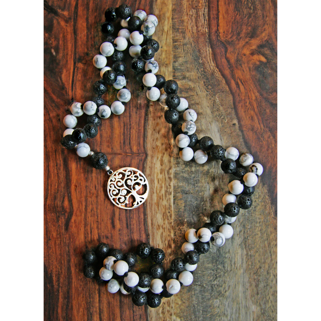 Lava Stone & Howlite Yin Yang
