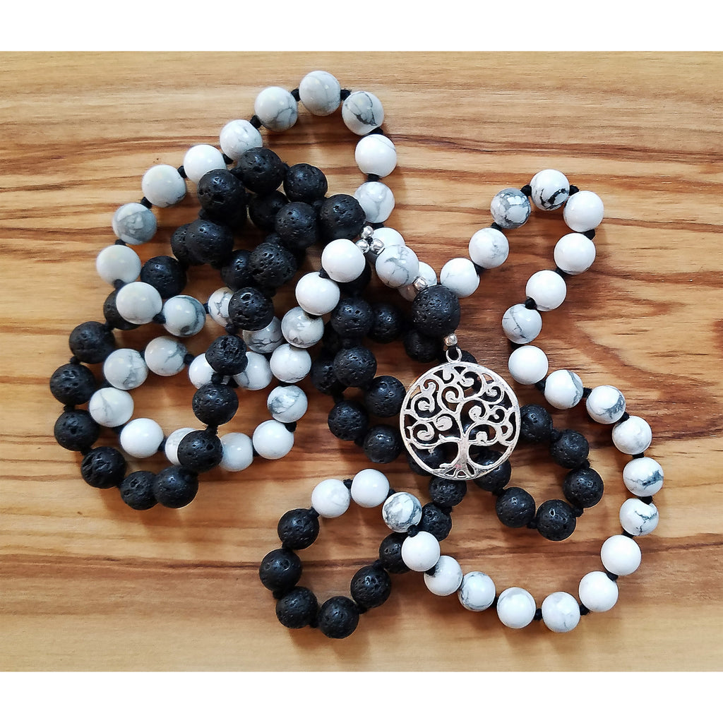 Lava Stone & Howlite Yin Yang
