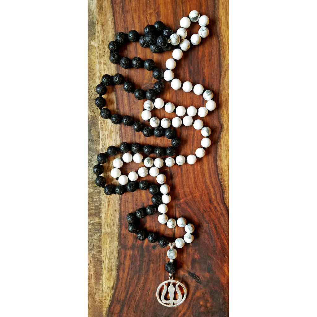 Lava Stone & Howlite Yin Yang